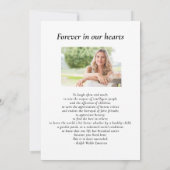 Invitation Célébration de la vie, Croix simple, Réveil funéra (Dos)