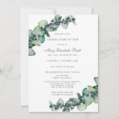 Invitation Célébration de la vie dans la verdure d'Eucalyptus (Devant)