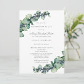 Invitation Célébration de la vie dans la verdure d'Eucalyptus (Debout devant)