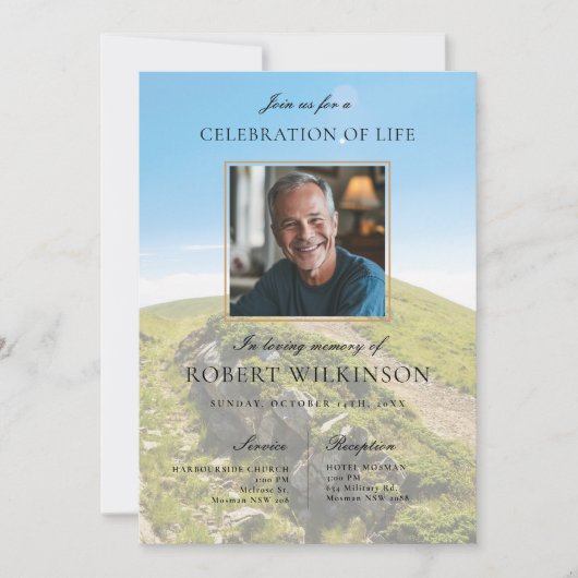 Invitation Célébration de la vie dans la verdure du ciel (Devant)