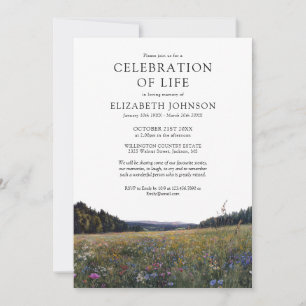 Invitation Célébration de la vie dans une prairie de fleurs s