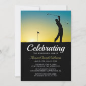 Invitation Célébration de la vie de Golfer | Dans la mémoire  (Devant)