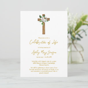 Invitation Célébration de la vie de Jasmine Cross Funérailles