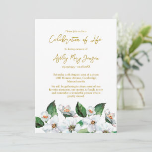 Invitation Célébration de la vie de Jasmine Funérailles