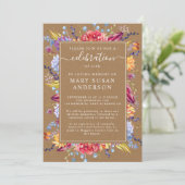 Invitation Célébration de la vie de Kraft Succulents (Debout devant)