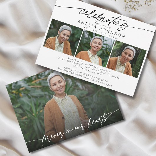 Invitation Célébration de la vie de la collection de photos f