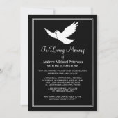 Invitation Célébration de la vie de la colombe blanche Funéra (Devant)