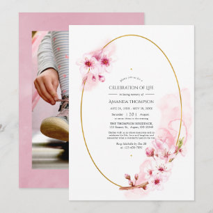 Invitation Célébration de la vie de la floraison de cerisier