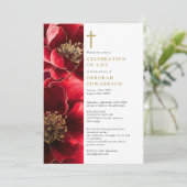 Invitation Célébration De La Vie De La Flore Rouge Chrétienne (Debout devant)