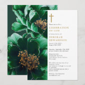 Invitation Célébration De La Vie De La Flore Verte Chrétienne (Devant / Derrière)