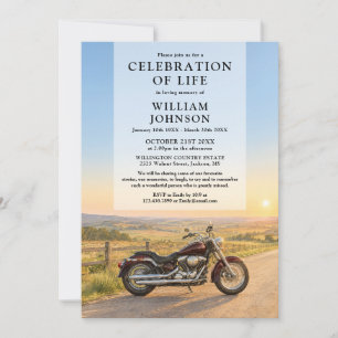 Invitation Célébration de la vie de motards à moto à l'aquare
