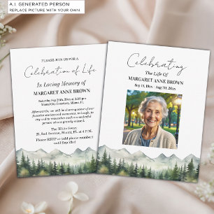 Invitation Célébration De La Vie De Pins De Montagne Photo