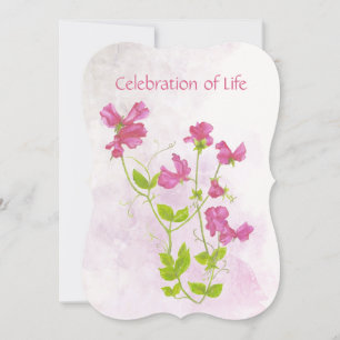 Invitation Célébration de la vie de pois doux de l'art