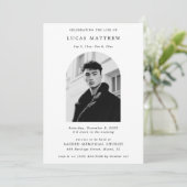 Invitation Célébration de la vie de typographie Photo d'arche (Debout devant)