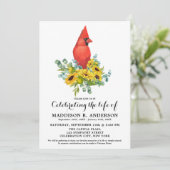 Invitation Célébration De La Vie Des Fleurs De Soleil Cardina (Debout devant)