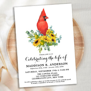 Invitation Célébration De La Vie Des Fleurs De Soleil Cardina