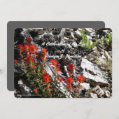 Invitation Célébration de la vie, des fleurs rouges et des ro (Devant / Derrière)