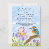 Invitation Célébration de la vie des Iris Violets Martin-pêch (Devant)