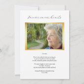 Invitation Célébration de la vie des Iris Violets Martin-pêch (Dos)