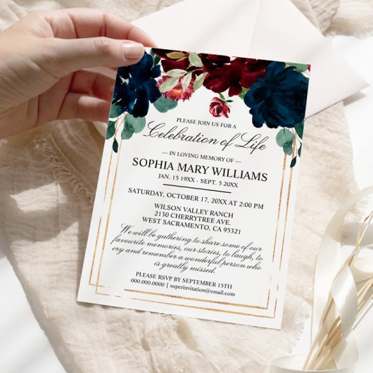 Invitation Célébration de la vie des Roses de la Marine et de