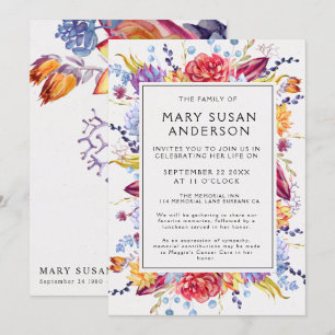 Invitation Célébration de la vie des succulents funéraires