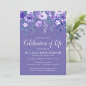 Invitation Célébration de la vie du cardinal floral violet (Debout devant)