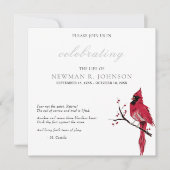 Invitation Célébration de la vie du cardinal rouge (Devant)