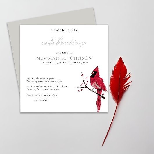 Invitation Célébration de la vie du cardinal rouge