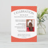 Invitation CÉLÉBRATION DE LA VIE DU corail Photo Funérailles  (Debout devant)