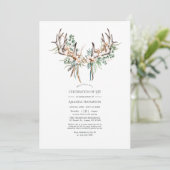 Invitation Célébration de la vie du coton de Boho et de l'euc (Debout devant)