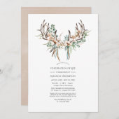 Invitation Célébration de la vie du coton de Boho et de l'euc (Devant / Derrière)