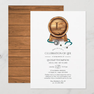 Invitation Célébration de la vie du médecin amateur de vin Mo