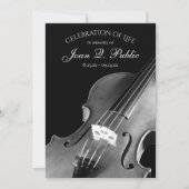 Invitation Célébration de la vie du musicien violon noir blan (Devant)