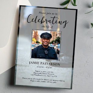 Invitation Célébration de la vie d'un policier Photo, Funérai