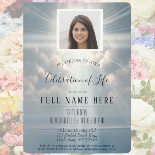 Invitation Célébration de la vie - Eaux calmes