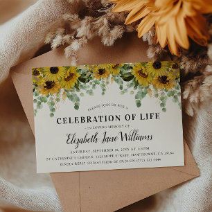 Invitation Célébration de la vie élégante eucalyptus et tourn