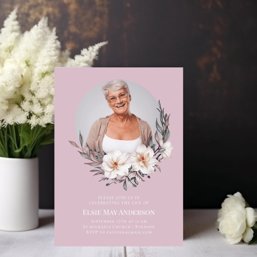 Invitation Célébration de la vie élégante photo
