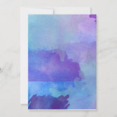 Invitation Célébration de la vie en Aquarelle bleu et bleu (Dos)