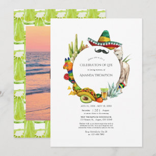 Invitation Célébration de la vie en aquarelle Fiesta mexicain