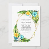 Invitation Célébration de la vie en été géométrique tropicale (Devant)