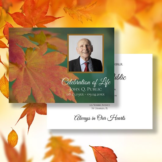 Invitation Célébration de la vie en Feuille