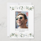 Invitation Célébration de la vie en feuille Photo Funeral Mem (Dos)