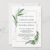 Invitation Célébration de la vie en feuille Photo Funeral Mem (Devant)