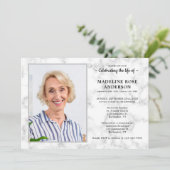 Invitation Célébration De La Vie En Marbre Photo Funérailles (Debout devant)