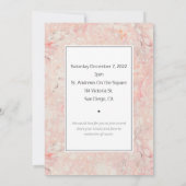 Invitation Célébration de la vie en marbre rose féminin (Dos)