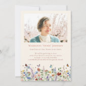 Invitation Célébration de la vie en mémoire des fleurs sauvag (Dos)