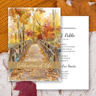 Invitation Célébration de la vie en mémoire du pont d'automne