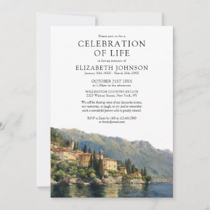Invitation Célébration de la vie en mémoire funèbre Lake Como