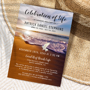 Invitation Célébration de la vie en mémoire sur la plage