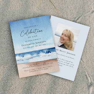 Invitation Célébration de la vie en mémoire sur la plage océa